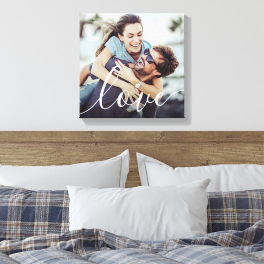 Modern Photo Love Script Canvas Afdruk (Insitu (Slaapkamer))