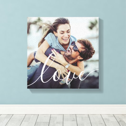 Modern Photo Love Script Canvas Afdruk (Insitu (Houten vloer))