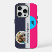 Modern Photo Name Monogram Bold Colorblock (Verso)