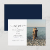 Modern Photo New Adventures Wedding Save The Date (Voorkant / Achterkant)