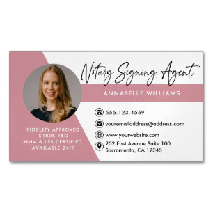 Modern Photo Notary Signing Agent Magnetisch Visitekaartje