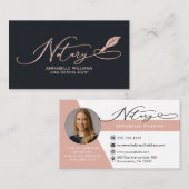 Modern Photo Notary Signing Agent Visitekaartje (Voorkant / Achterkant)