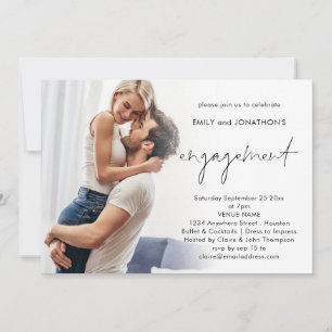 Modern Photo Overlay Verloving Invitation Kaart