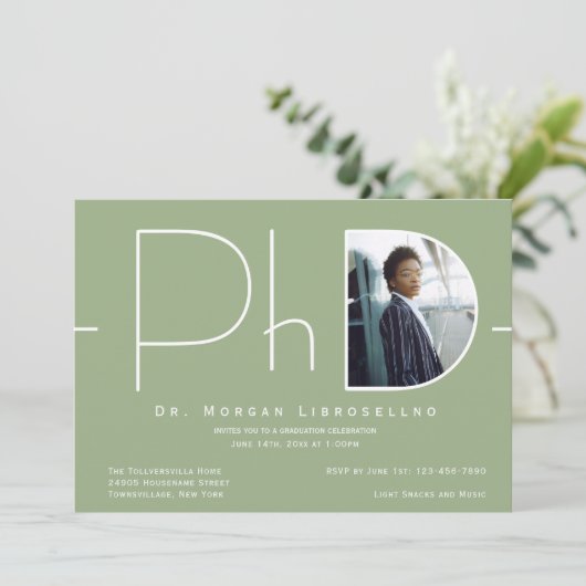 Modern Photo PhD-Afstuderen Kaart (Staand voorkant)