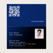 Modern Photo QR Code Blue Gradient Professional Visitekaartjes (Buitenkant ongevouwen)