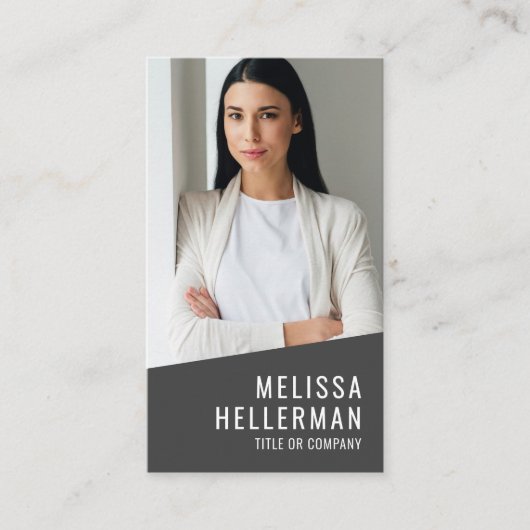 Modern Photo QR Code Logo Vertical Visitekaartje (Voorkant)