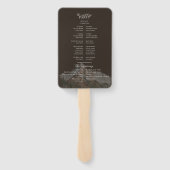 Modern Photo Rustic Brown Wedding Program Fan Handwaaier (Achterkant)