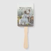 Modern Photo Rustic Brown Wedding Program Fan Handwaaier (Voorkant)