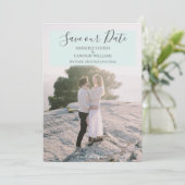 Modern Photo Save the Date | Mint Green (Debout devant)