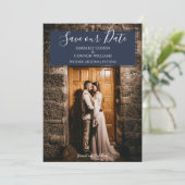 Modern Photo Save the Date | Navy (Debout devant)