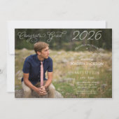 Modern Photo Script Horizontal Graduation Party Kaart (Voorkant)