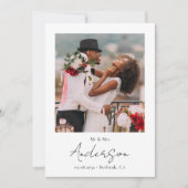 Modern Photo Script Wedding Bedankkaart (Voorkant)