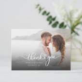 Modern Photo Script Wedding Bedankkaart (Staand voorkant)
