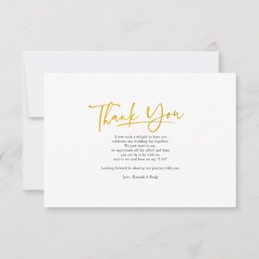 Modern Photo Script Wedding Bedankkaart (Achterkant)