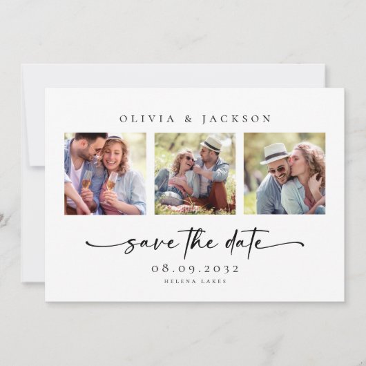Modern Photo Script Wedding Save The Date (Voorkant)