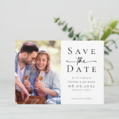 Modern Photo Script Wedding Save The Date (Staand voorkant)
