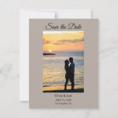 Modern Photo Stone Gray Save The Date Card (Devant)