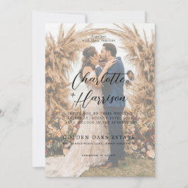 Modern Photo Tint Overlay Script Serif Wedding Kaart