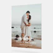 Modern Photo Wedding Acryl Bord (Hoek)