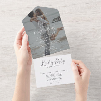 Modern Photo Wedding All in One Invitation Uitnodiging