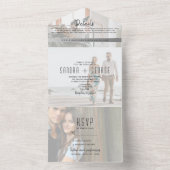 Modern Photo Wedding All In One Uitnodiging (Binnen)