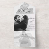 Modern Photo Wedding All In One Uitnodiging (Binnen)