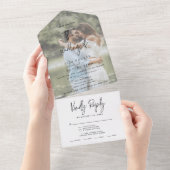 Modern Photo Wedding All In One Uitnodiging (Afscheurbaar)