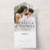 Modern Photo Wedding All In One Uitnodiging (Binnen)