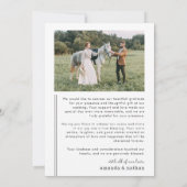 Modern Photo Wedding Bedankkaart (Achterkant)