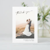 Modern Photo Wedding Bedankkaart (Staand voorkant)