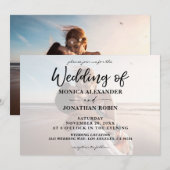 Modern Photo Wedding - Horizontal 2 Invitation Kaart (Voorkant / Achterkant)