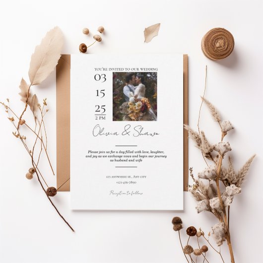 Modern Photo Wedding Invitation