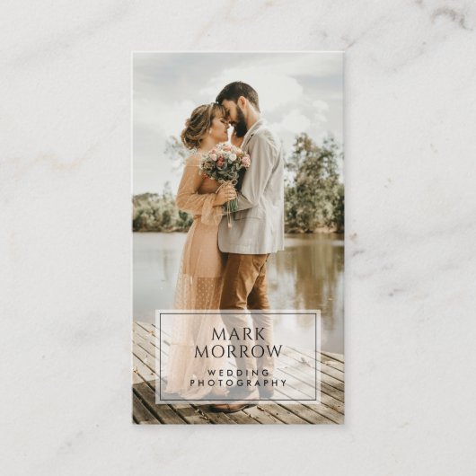 Modern Photo Wedding Photographer Business Card Visitekaartje (Voorkant)