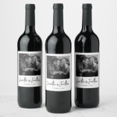 Modern Photo Wedding Wijn Etiket (Flessen)