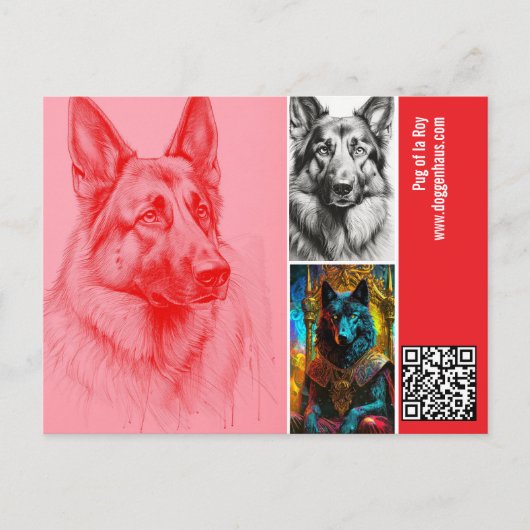 Modern Photograph German Shepherd  Postcard Briefkaart (Voorkant)