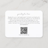 Modern Photography QR Code Camera Photographer Visitekaartje (Achterkant)