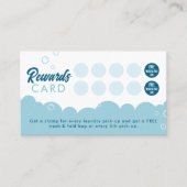 Modern Pick-Up Laundry Service Blue & White Klantenkaartje (Voorkant)