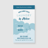 Modern Pick-Up Laundry Service Blue & White Magnet (Devant)