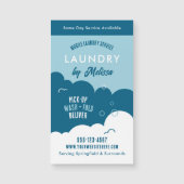 Modern Pick-Up Laundry Service Blue & White Magnet (Voorkant)