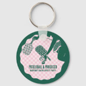 Modern Pickleball & Prosecco Bachelorette Weekend Sleutelhanger (Voorkant)
