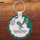 Modern Pickleball & Prosecco Bachelorette Weekend Sleutelhanger (Voorkant)