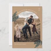 Modern Pine Christmas Photo Holiday Kaart (Voorkant)