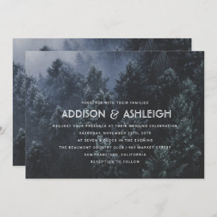 Modern Pine Tree Forest Wedding Kaart