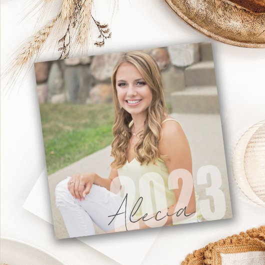 Modern Pink 2023 Photo Graduation Party Invitation