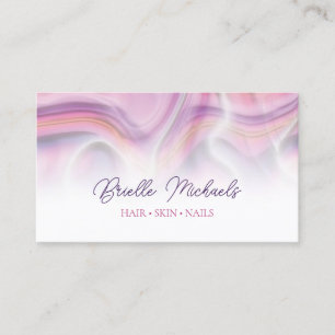 Modern Pink and Paars Swirl Hair and Beauty Salon Visitekaartje