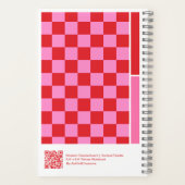 Modern Pink and Red Checkerboard Vertical Palette Notitieboek (Achterkant)