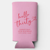 Modern Pink and Red Hello 30 Birthday (Achterkant)