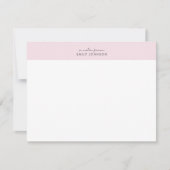 Modern pink and white a note from flat card kaart (Voorkant)
