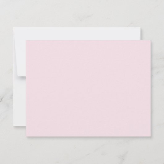 Modern pink and white a note from flat card kaart (Achterkant)