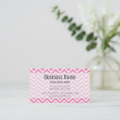 Modern Pink and White Chevron Pattern Visitekaartje (Staand voorkant)
